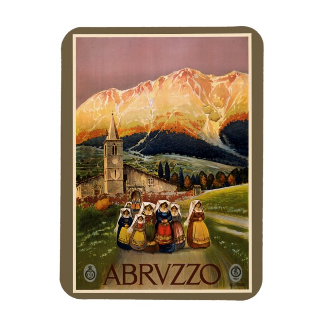 Íman Imagem Vintage Abrvzzo Itália (Vertical)
