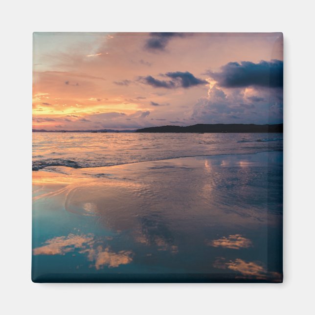 Íman Imagens Cênicas do Oceano de Arte de Praia Fotogra (Frente)