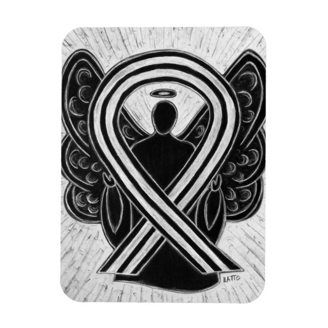 Íman Imagens do Anjo da Fita de Sensibilização a Preto  (Vertical)