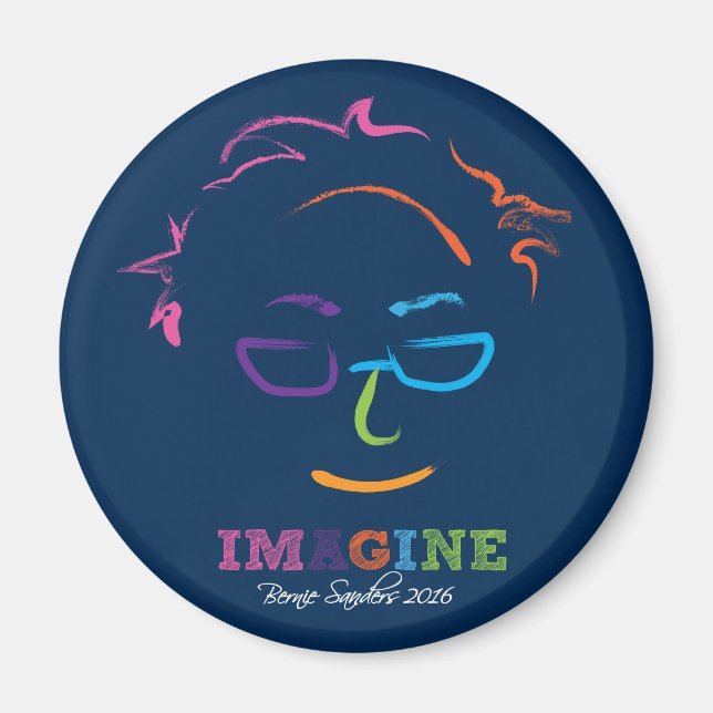 Íman Imagine Bernie Sanders 2016 - pinceladas (Frente)