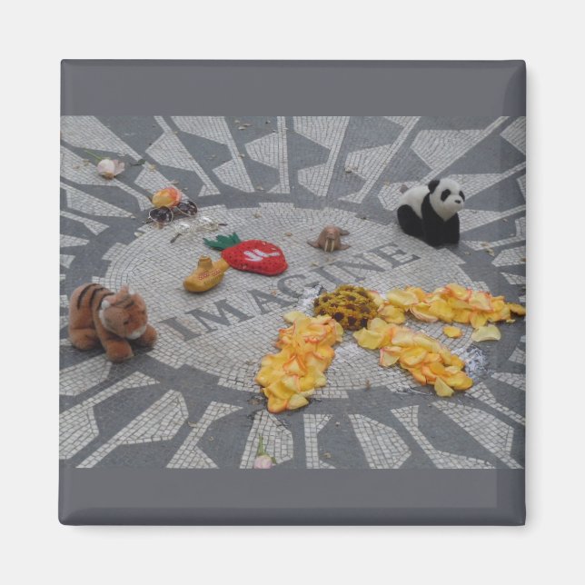 Íman Imagine Strawberry Fields Central Park Foto NYC (Frente)