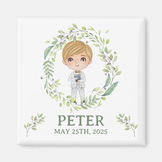 Íman Imán cuadrado modelo Primera Comunión PETER (Frente)