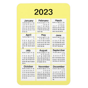 Íman Íman de calendário amarelo 2023