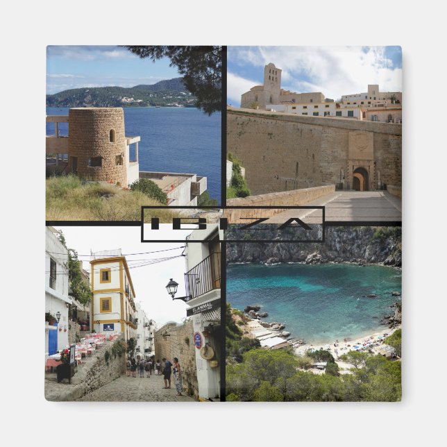 Íman imán de la isla de Ibiza en las Islas Baleares (Frente)