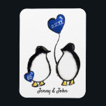 Íman Íman de presente de pinguim no aniversário de 65 a<br><div class="desc">O marido e a mulher, pinguim, no aniversário do casamento, personalizaram o íman de presente. Um presente de barato divertido e moderno para casais ou pais casados há sessenta e cinco anos. O imã mostra um casal pinguim com um balão cardíaco que lê "65" e é marinho de combinar a...</div>