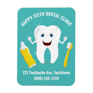 Íman Íman de texto personalizado dos dentes felizes