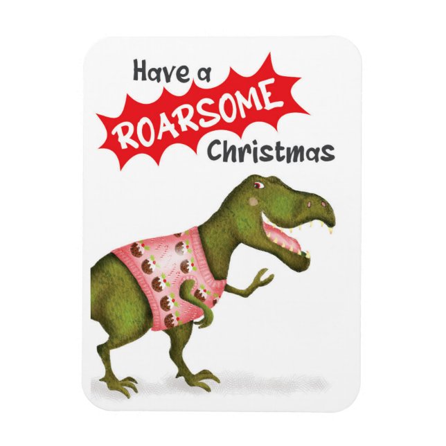 Íman Íman 'Roarsome Christmas', um dinossauro bonito de (Vertical)