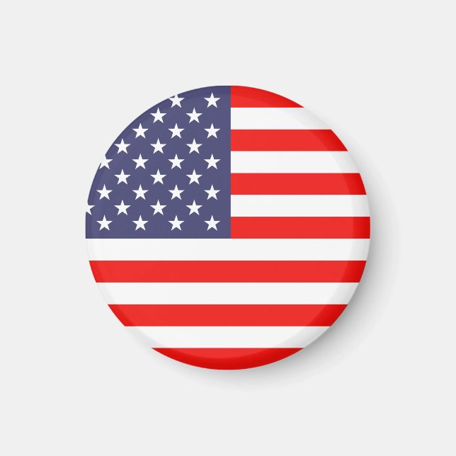 Íman Ímanes de bandeira americana | Ronda (Frente)