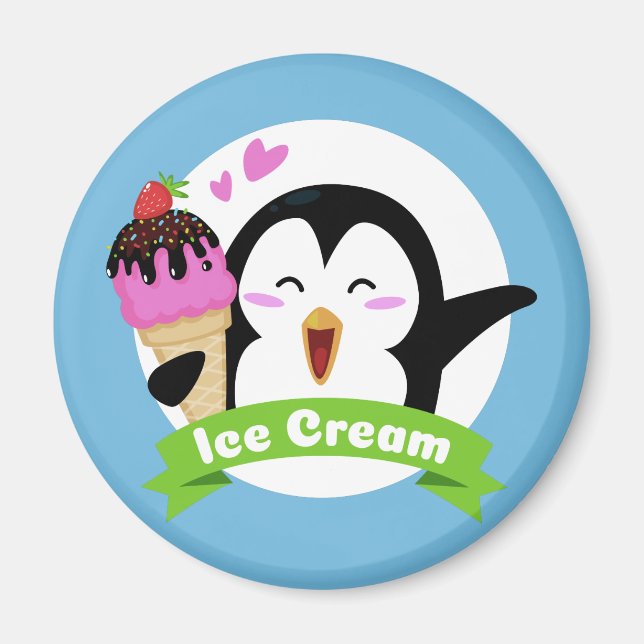 Íman Ímanes de pinguim sorvete (Frente)