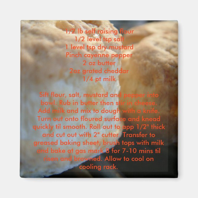 Íman Ímanes de receita - Scones de queijo (Frente)