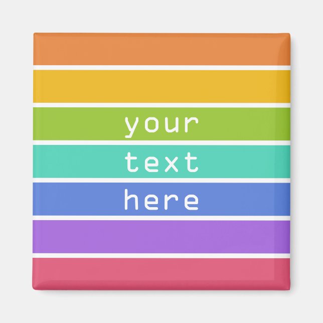 Íman Ímanes personalizados das cores do arco-íris (Frente)