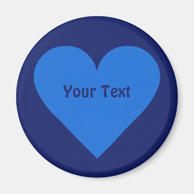 Íman Ímanes personalizados do Namorados de Coração Azul (Frente)