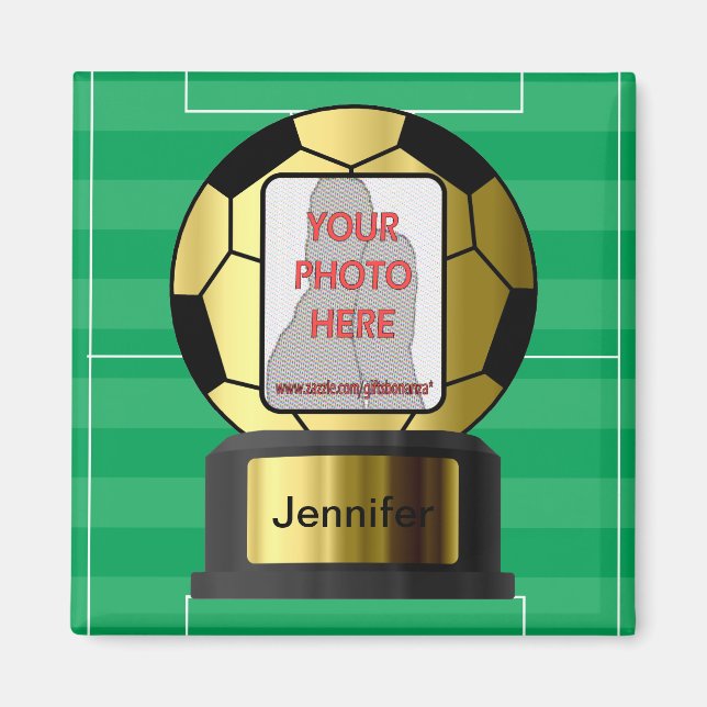Íman Ímanes personalizáveis de bola de futebol do Ouro  (Frente)