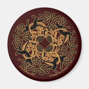 Íman Ímãs celtas de Knotwork dos gatos de Samhain