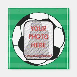 Íman Ímãs customizáveis da bola de futebol da foto