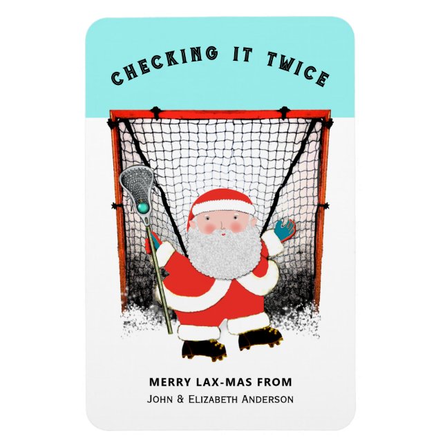 Íman Ímãs de cartões de presente de Natal de Lacrosse (Vertical)