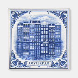 Íman Ímãs de casas do canal de Amsterdã no estilo Delft