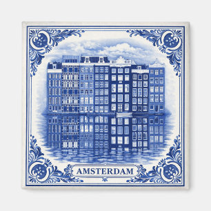 Íman Ímãs de casas do canal de Amsterdã no estilo Delft