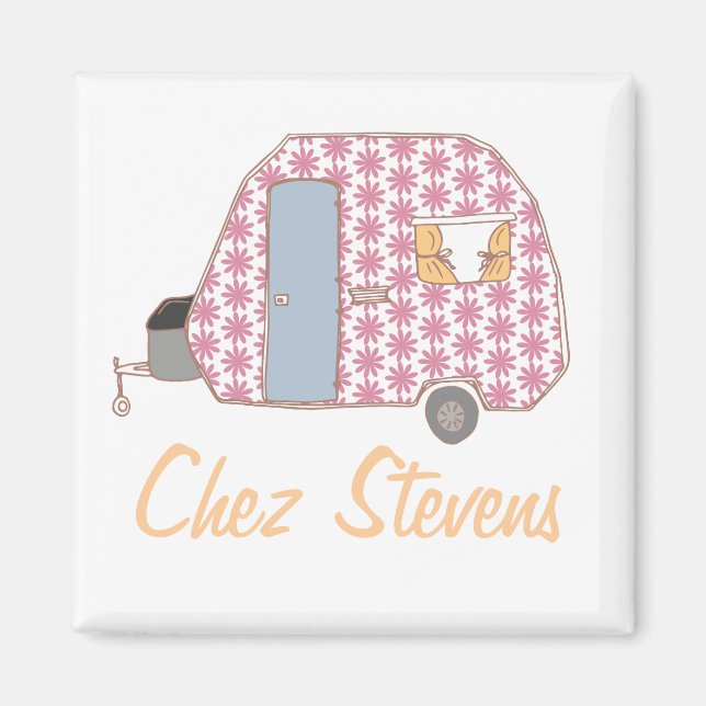 Íman Ímãs de Design Personalizado de Caravana Retro Vin (Frente)