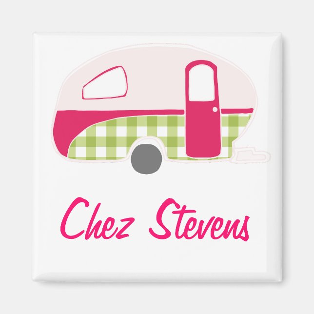 Íman Ímãs de Design Personalizado de Caravana Retro Vin (Frente)