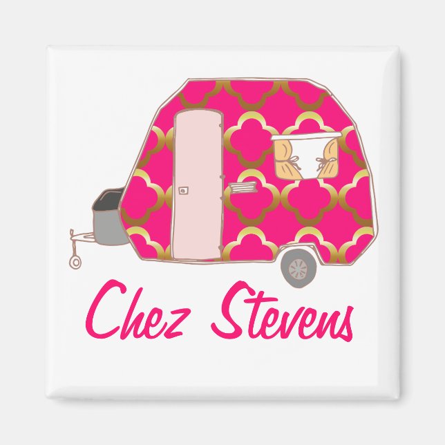 Íman Ímãs de Design Personalizado de Caravana Retro Vin (Frente)