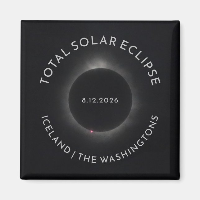 Íman Ímãs de eclipse solar total com texto personalizad (Frente)