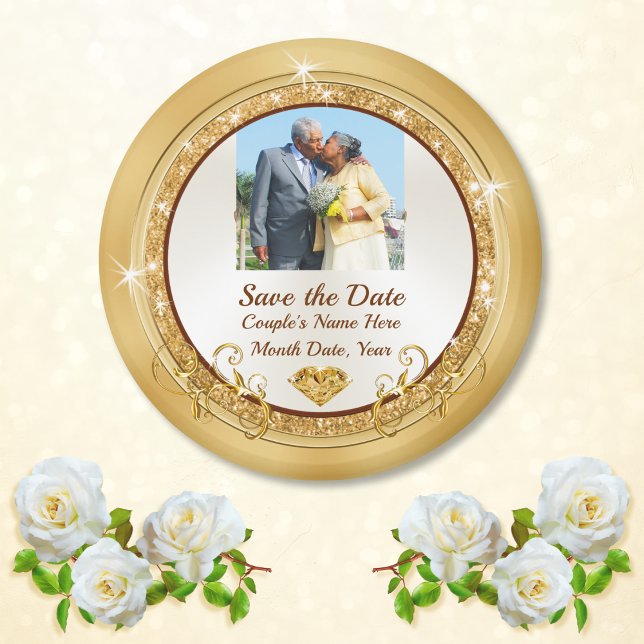 Íman Ímãs de Foto Save the Date Baratos, Save the Dates (Photo Save the Date Magnets. Cheap save the date magnets. 50th anniversary save the date magnets. )
