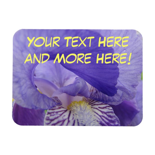 Íman Ímãs de Frases Personalizadas Flores de Íris Roxo (Horizontal)