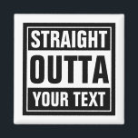 Íman Imãs de geladeira de SATTA de HETERO Personalizado<br><div class="desc">Imãs de geladeira de SAÍDA de HETERO personalizadas. Quadrada. Faça sua própria mancha. Design de tipografia engraçado com letras grandes. Adicione sua cidade, paródia ou citação a este gerador de modelo / meme. Ideia de presente cúmplice de preto e branco para homens, mulheres e crianças. Legal exemplos personalizados: Hetero fora...</div>