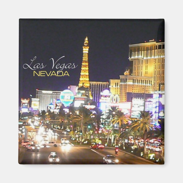 Íman Imãs de geladeira do Souvenir na Noite de Las Vega (Frente)