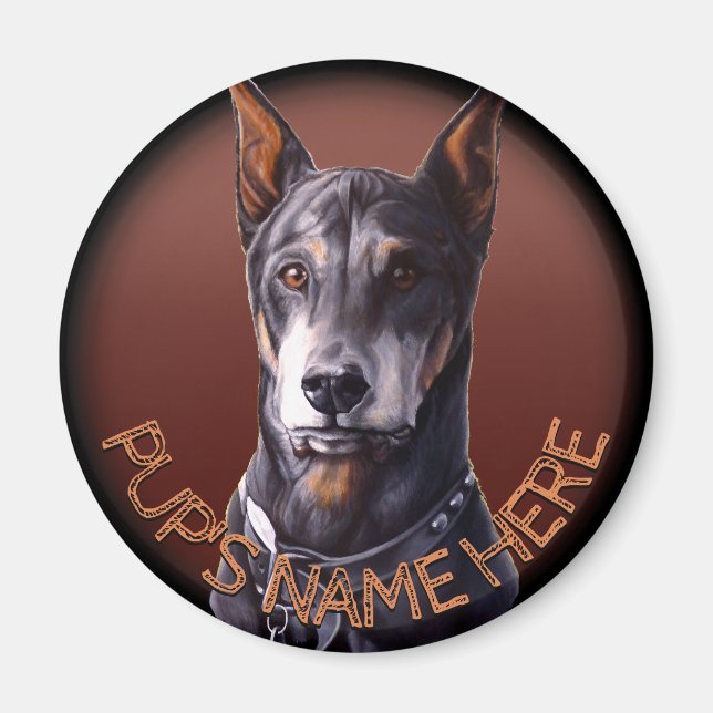 Íman Imãs de geladeira Doberman Magnets Personalizadas  (Frente)