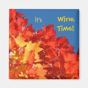 Íman Ímãs de Hora do Vinho Folhas de Outono Bebem Vinho