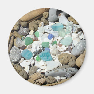 Íman Ímãs de Jardim de Pedras da Praia Ocean Glass Conc