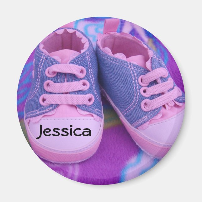 Íman Ímãs de nome de bebê Tênis Rosa Personalizados (Frente)