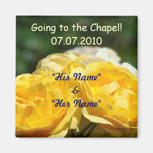 Íman Ímãs de Rosa Amarela Save the Date para Favors de