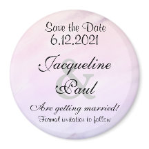 Ímãs de Save the Date com Aquarela Roxa