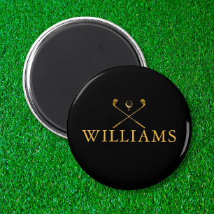 Íman Ímãs de tacos de golfe personalizados preto e dour
