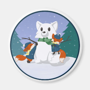 Íman Ímãs do dia da neve de Kitsune