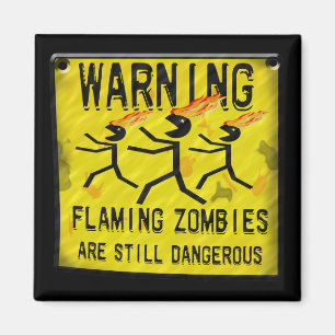 Íman Ímãs flamejantes do sinal de aviso dos zombis