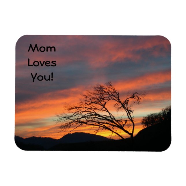 Íman Ímãs Mamãe Te Ama! Laranja Céu Nuvens Pôr do Sol (Horizontal)