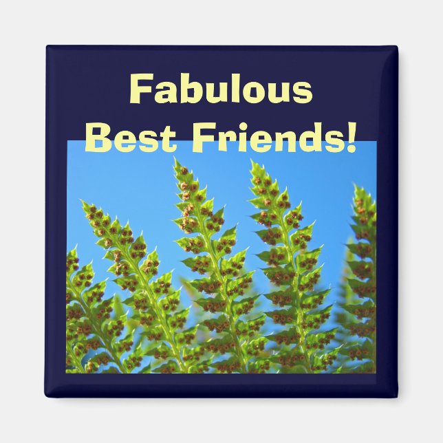 Íman Ímãs Melhores Amigos Fabulosos! Folhas de Samambai (Frente)