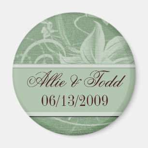 Íman Ímãs personalizados de salve o dia em verde sálvia