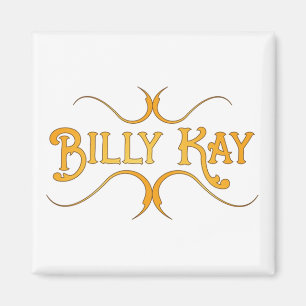Íman Ímãs Quadrados com Logotipo Amarelo Billy Kay