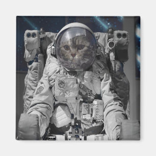 ÍMAN ÍMÃS QUADRADOS DO CAT DO ESPAÇO DE AUSTRONAUT