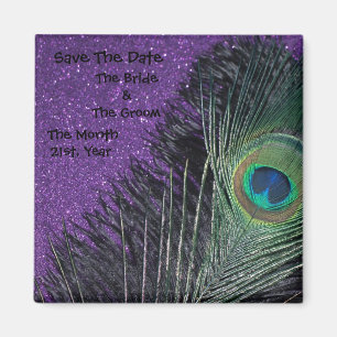 Íman Ímãs roxos e pretos do casamento do pavão