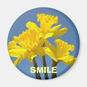 Íman Ímãs SMILE Amarelo Flores Narcisos Sorrisos