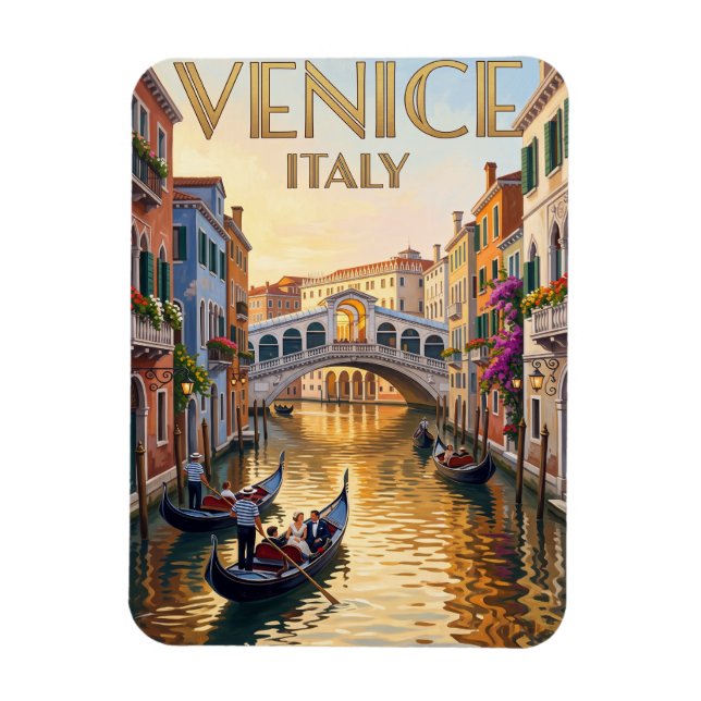 Íman Ímãs Viagem Vintage Veneza (Vertical)