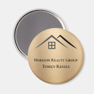 Íman Imobiliário Dourado Metálico Luxurioso