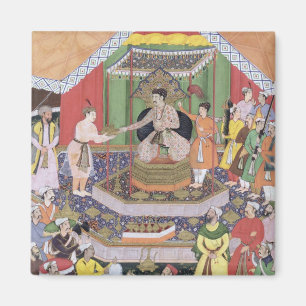 Íman Imperador Akbar (r.1556-1605) entertained por seu
