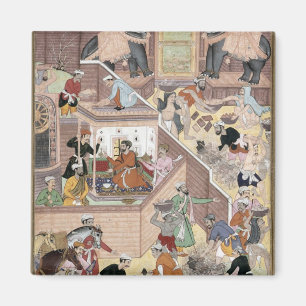 Íman Imperador Akbar (r.1556-1605) que inspeciona o